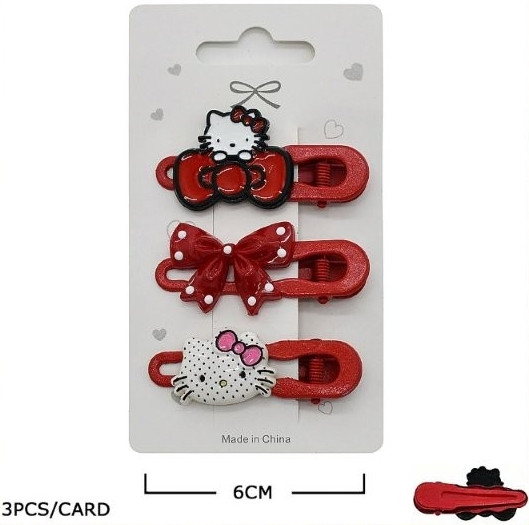 2.4" 3 Pc Set Novelty Hair Clips .70 each set