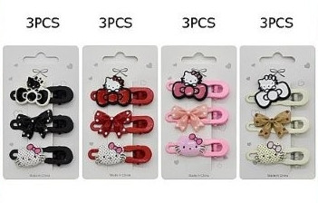 2.4" 3 Pc Set Novelty Hair Clips .70 each set
