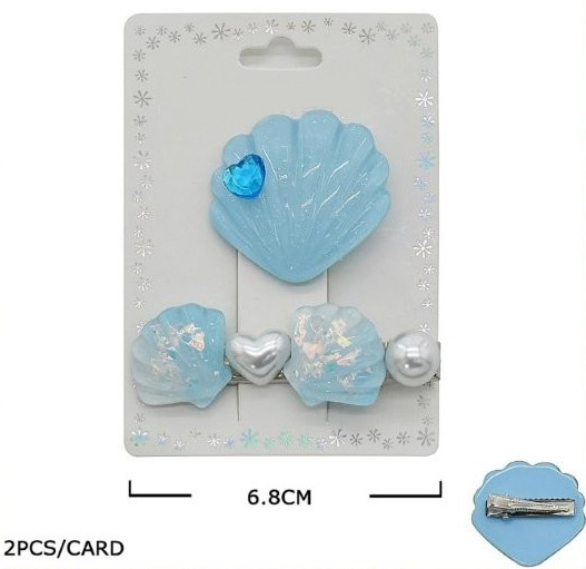 2.7" 2 Pc Set Seashell Hair Clip .70 each set