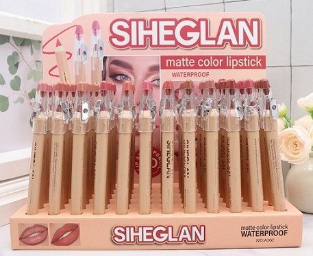 Waterproof Matte Lipstick Pencil 72 pcs per display box .75 each