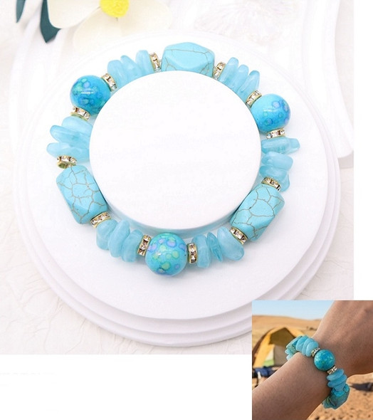 Colorful Stone Beaded Stretch Bracelet .70 each