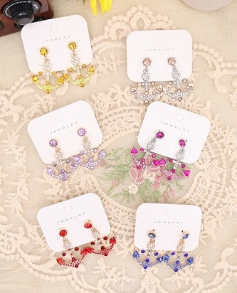 1.7" Rhinestone Anchor Dangle Earring .70 each pair
