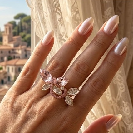 Crystal Butterfly Fashion Ring .70 each