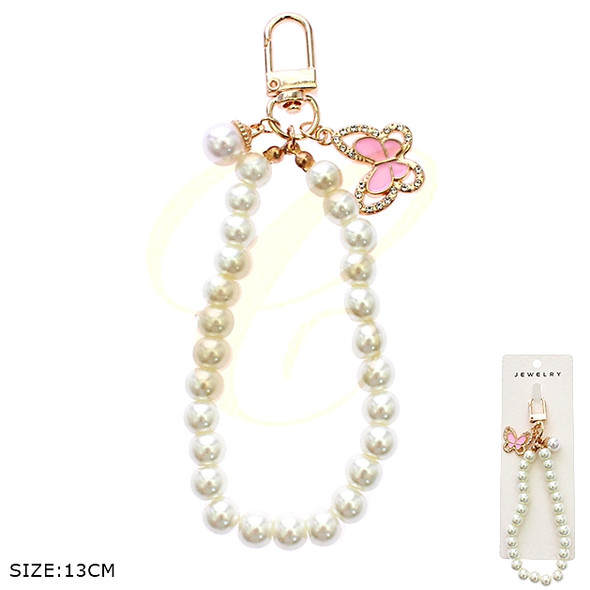 Pearl Wristlet Butterfly Keychain .70 each