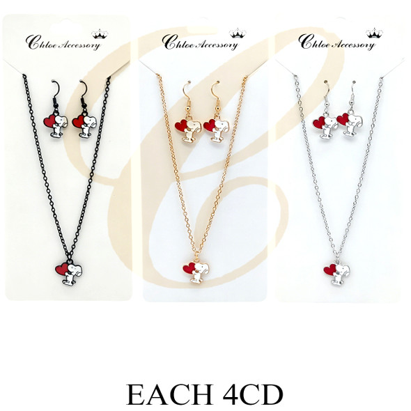 16"-18" Adjustable Novelty Necklace & Earring Set .70 each set