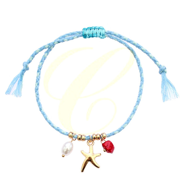 Assorted Beach & Ocean Charm Adjustable String Bracelet .70 each