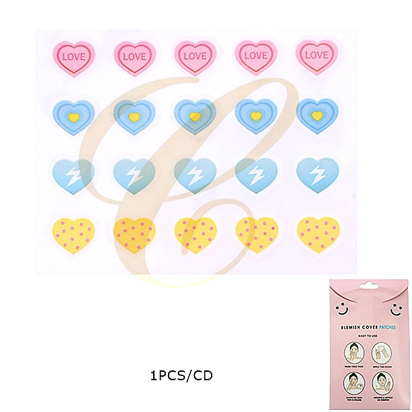 Heart-Shaped Colorful Acne & Pimple Patches .70 each