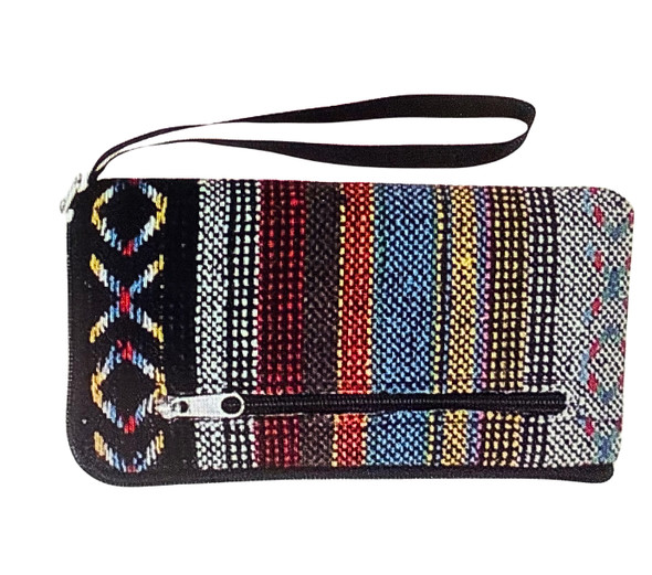 6" x 3.2" Aztec/Tribal Mixed Pattern 2 Zipper Pouch w/ Wristlet .70 each