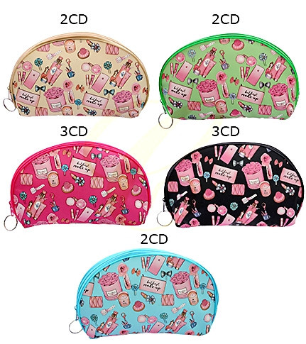 8.3" x 5.5" Beauty Print Zipper All Purpose Cosmetic Bag .70 each