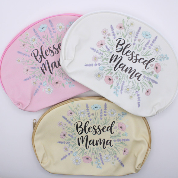 7" “Blessed Mama” Cosmetic / Makeup Bag .70 each