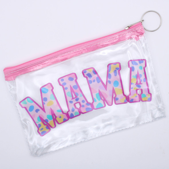 7" MAMA Clear Cosmetic Pouch .70 each