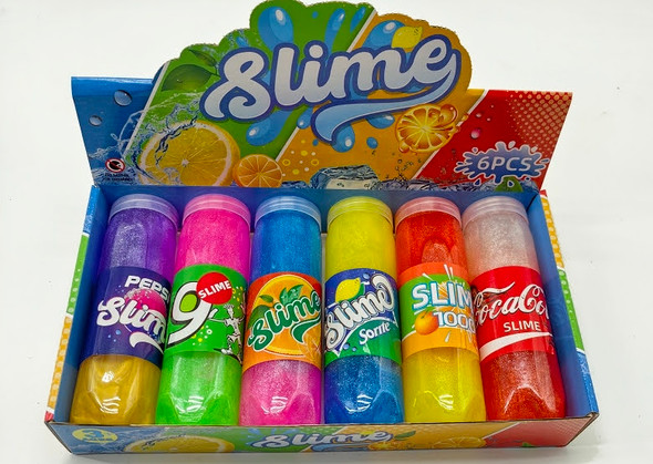 7" Large Soda Slime Putty Asst Colors 6 pcs per display box $1.25 each 