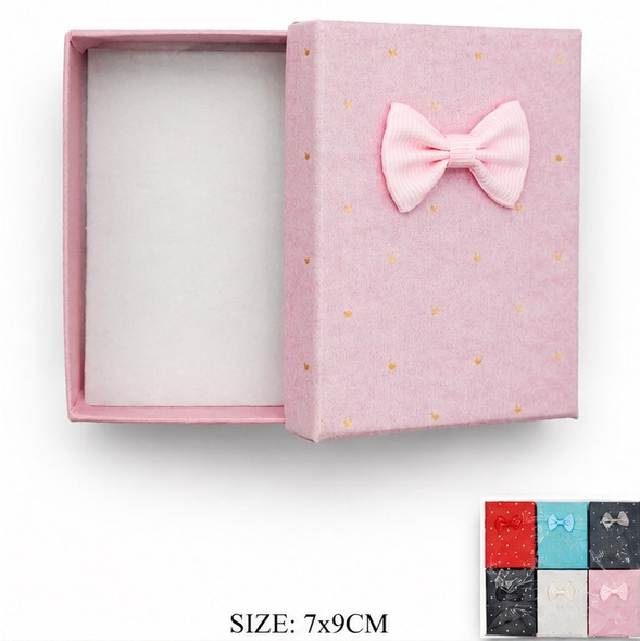 2.8" x 3.5" Bow Jewelry Gift Box w/ Gold Dots .70 each