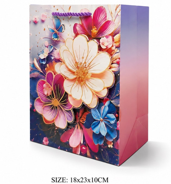 7.1" × 9.1" Floral Print Gift Bag .70 each