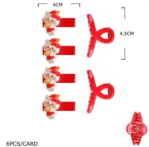 6 Pc Set Novelty Hair Clips .70 each