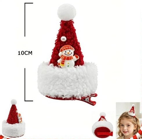 3.9" Christmas Santa Hat Hair Clips .70 each