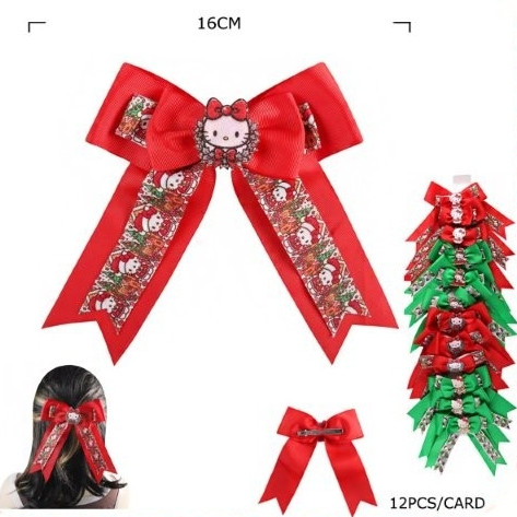 6.3" Christmas Novelty Bow Hair Clips .70 each
