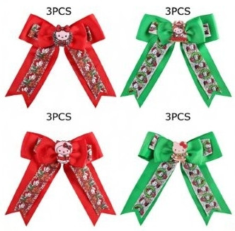 6.3" Christmas Novelty Bow Hair Clips .70 each