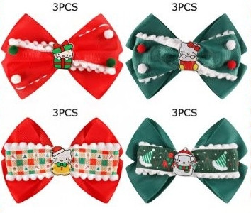5.9" Christmas Novelty Bow Hair Clips .70 each