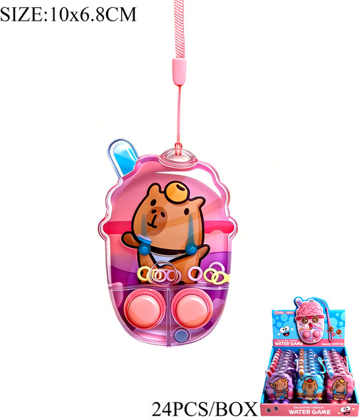 3.9" × 2.7" Capybara Water Ring Toss Handheld Game with Wrist Strap .75 each