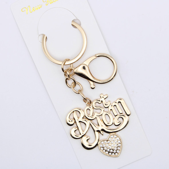 Rhinestone “BEST MOM” Heart Keychain .70 each
