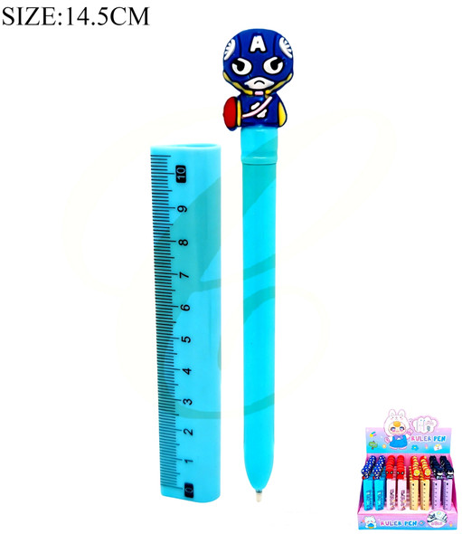 Novelty Ruler & Pen Combo 48 pcs per display box .70 each