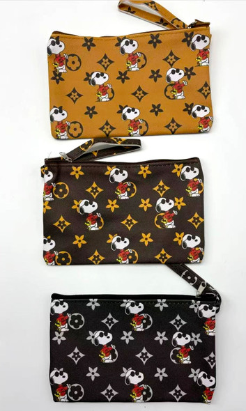 7" Novelty Hi Fashion Print Zipper Wristlet Pouch .70 each