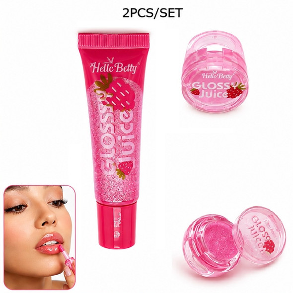 Glossy Juice 2-Piece Lip Gloss + Lip Balm Set 12 sets per display $1.50 each set