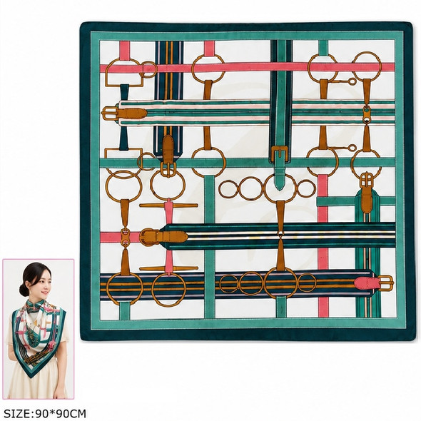 35" x 35" Equestrian Belt-Print Satin Scarf $3.00 each