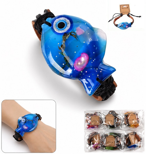 Acrylic Sea-Life Teen Leather Bracelet Assortment .70 each