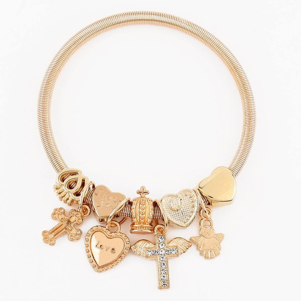 Spring Style Gold & Silver Christian Charm Bracelet .70 each