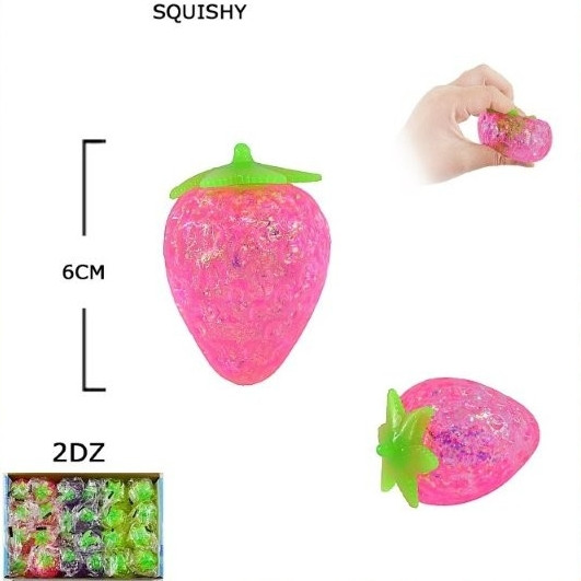 2.4" Glitter Fruit Squishy Toy 24 pcs per display .75 each