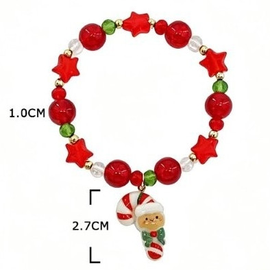Christmas Star-Bead Charm Bracelet .70 each