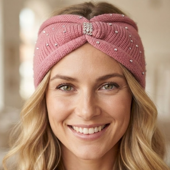 Rhinestone Twist-Front Knit Winter Headband / Ear Warmer $3.00 each