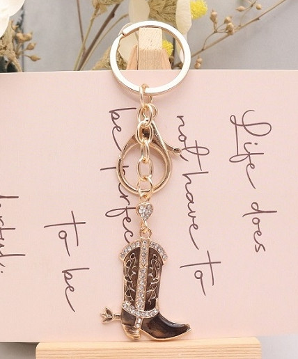 Rhinestone Cowboy Boot Keychain & Bag Charm .70 each
