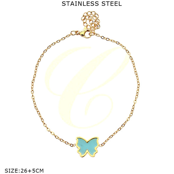 Stainless Steel Butterfly Charm Anklet .70 each