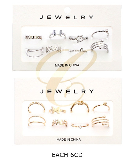 8 Piece Gold & Silver Midi Ring Set .70 each set