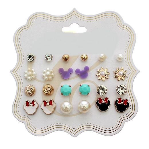12 Pairs Assorted Stud Earring Set .70 each set