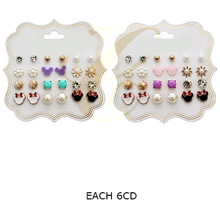 12 Pairs Assorted Stud Earring Set .70 each set
