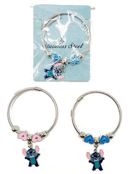 Kids Novelty Charm Stainless Steel Wire Bracelet .70 each