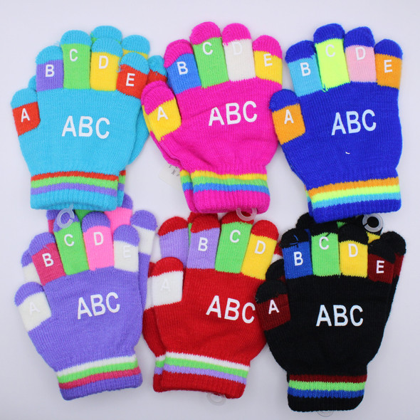 ABC Colorful Alphabet Knit Gloves for Kids .70 each pair 