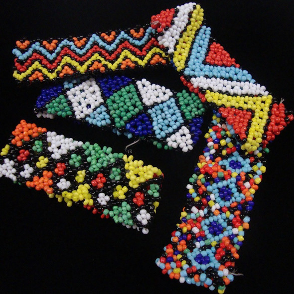 Handmade Indian Style Multi Color Seed Bead Stretch Bracelet .70 each