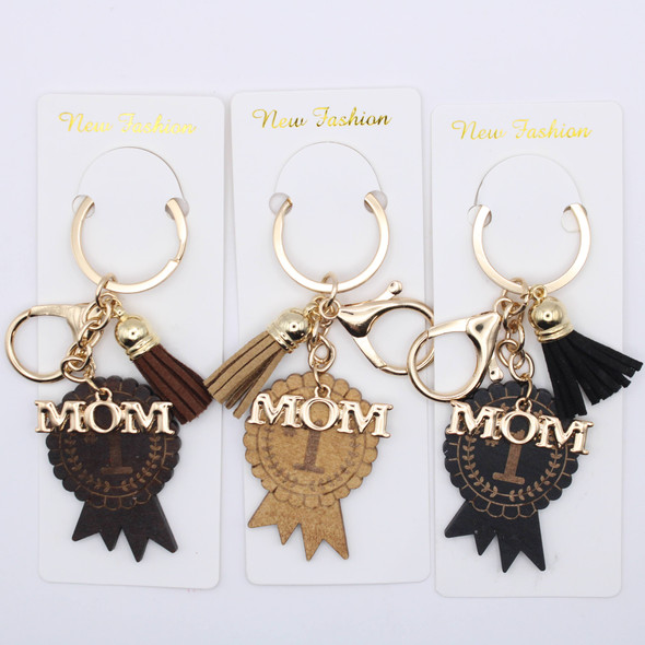 World's #1 Mom Award Medal Keychain with Tassel .70 each
