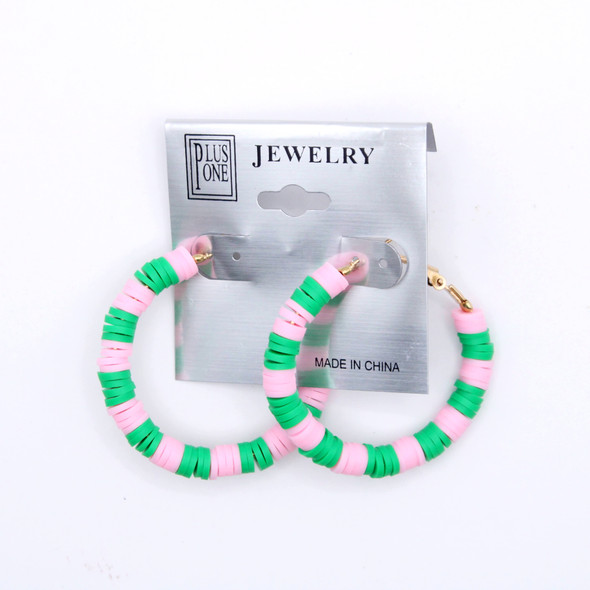 2" Sorority Disc Hoop Earrings .70 each pair