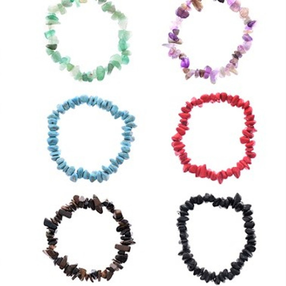 Chip Stone Stretch Bracelet Assorted Colors .70 each