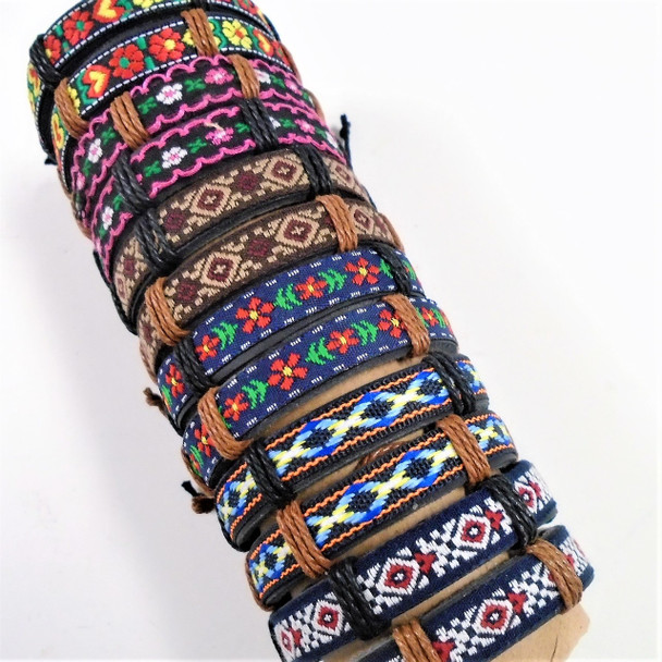 Tapestry Style Teen Leather Bracelet .58 ea 