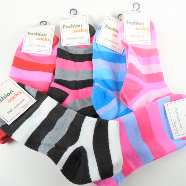 High Quality Ankle Socks Multi Stripe Pattern  .60 per pair 