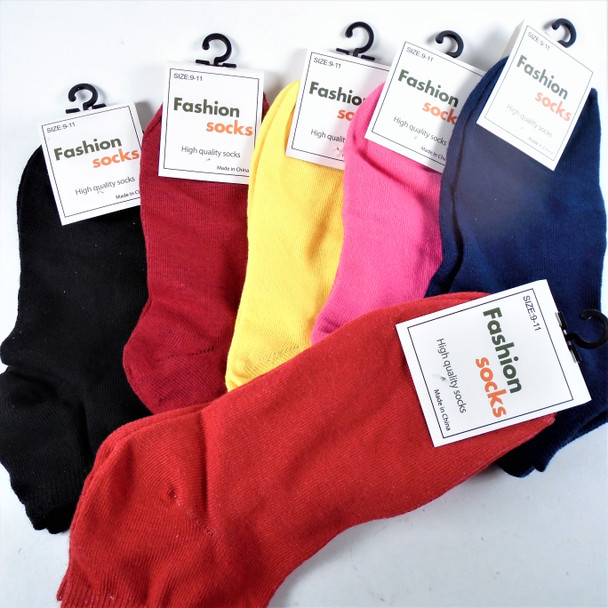 High Quality Ankle Socks Asst Solid Colors    .60 per pair 
