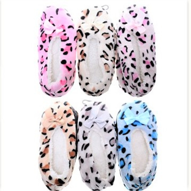 Animal Print Fur Lined Slippers w/ Grip Bottoms  Mx Colors  $ 2.35 each 