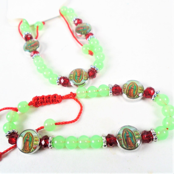 Red String Glo in the Dark Bead Bracelets w/ Guadeloupe Beads  .60 ea